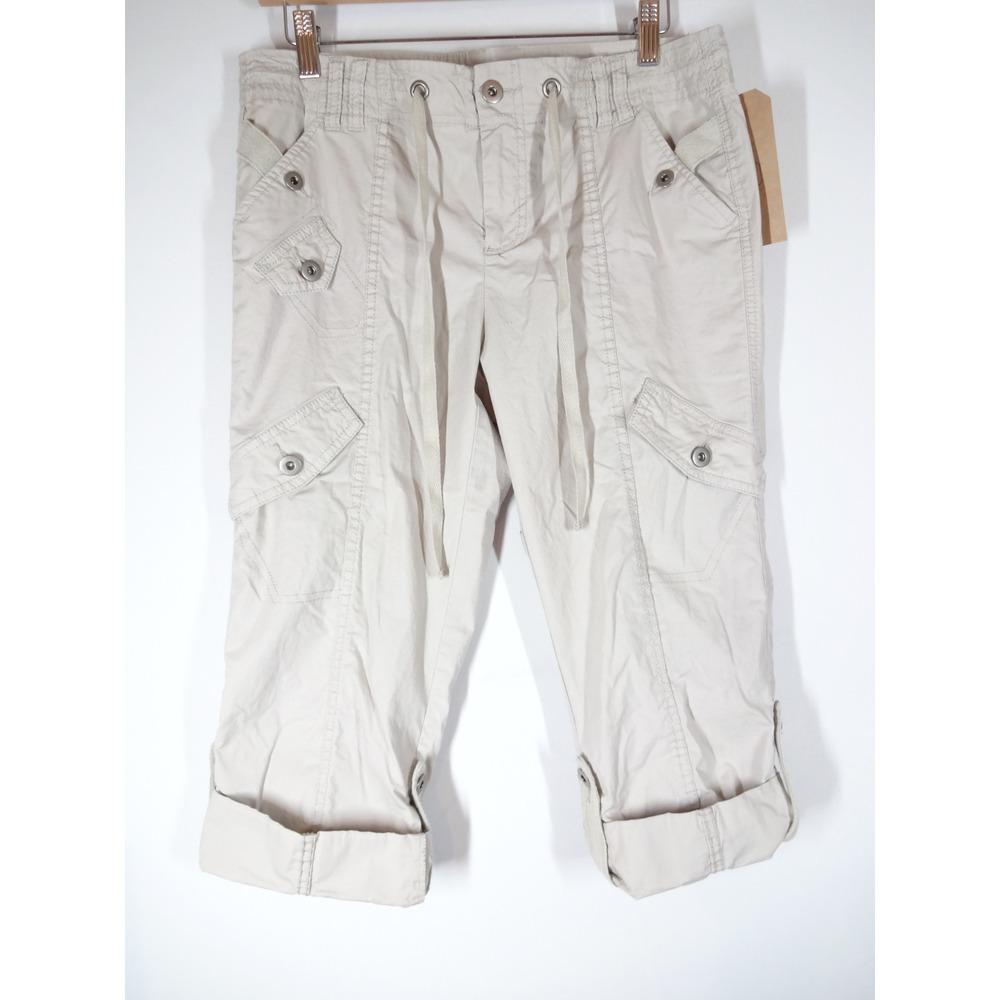 INC International Concepts Cargo Capri Pants Womens 8 Beige Hiking Gorpcore 3415